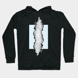 Light Blue Gray and Black Graphic Cloud Effect Hoodie